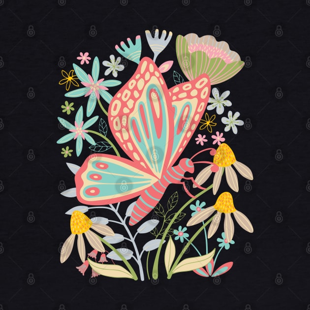 BUTTERFLY LANDING Cute Bug Insect Floral - UnBlink Studio by Jackie Tahara by UnBlink Studio by Jackie Tahara